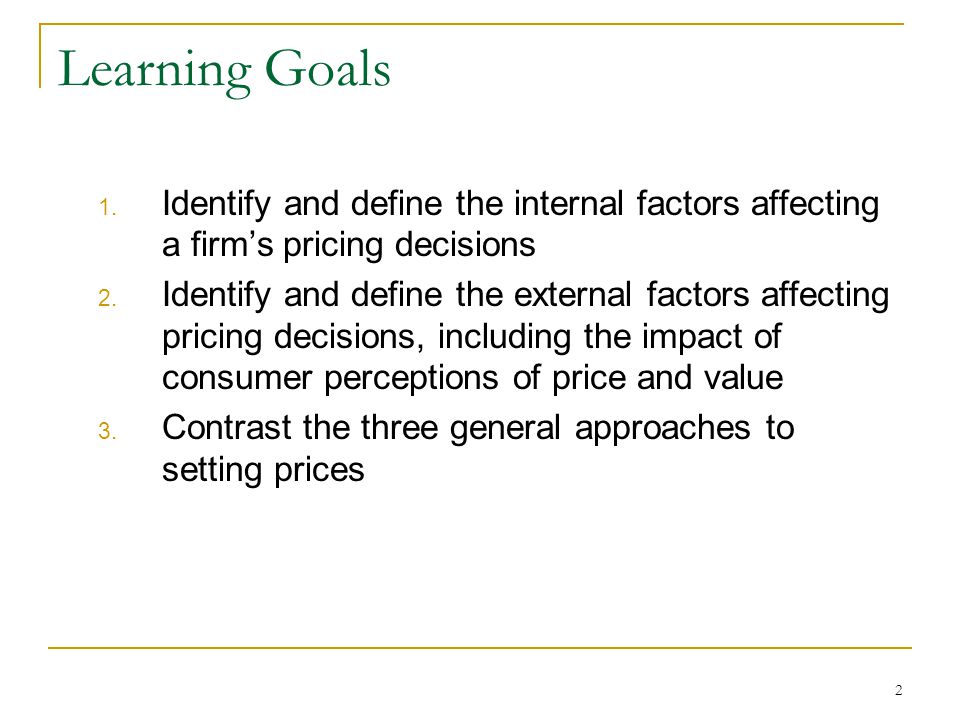 Factors Affecting Pricing Product: Internal Factors and External Factors